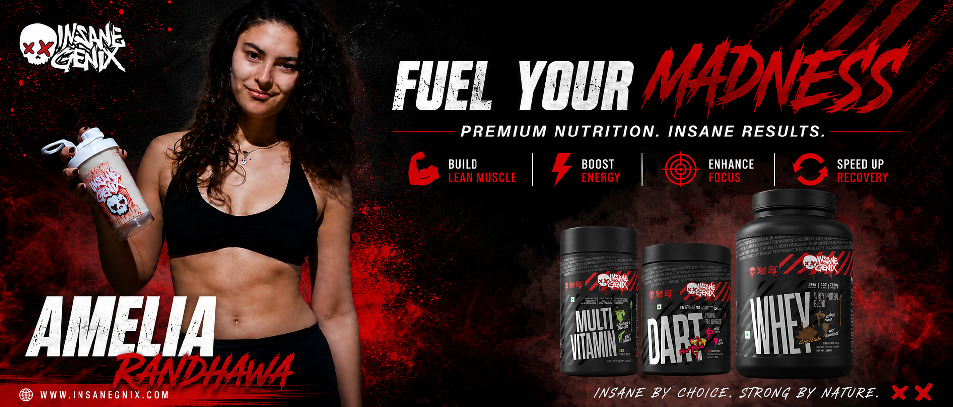 InsaneGenix performance supplements hero